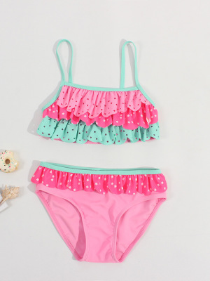 European and American Children's Split Swimsuit 2020 Spring and Summer New Ruffled Cute Children's Swimsuit for Women