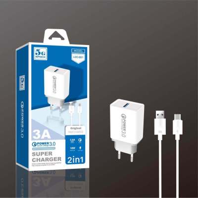 New QC3.0 Charger Data Cable Set 5G Charger 1A-2A-QC3.0
