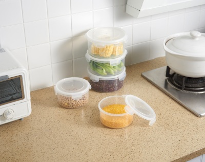 Simple round Food Grade Pp Plastic Crisper Microwaveable Refrigerator Preservation Food Storage Crisper