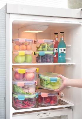 Colorful round Plastic Crisper Food Grade Pp Microwaveable Refrigerator Food Storage Crisper Leak-Proof Preservation