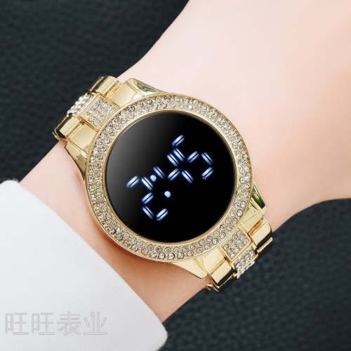 factory direct sales women‘s steel belt led watch white light foreign trade new women‘s sports couple electronic watch