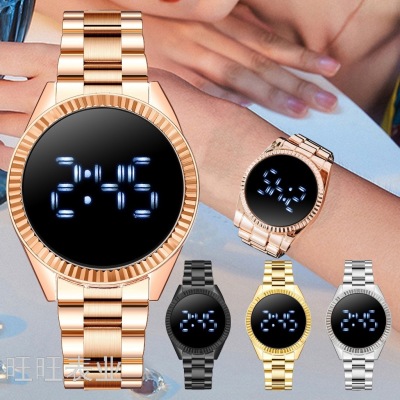 Popular Fashion Led Women's Watch Simple Business Snap Steel Belt LED Electronic Quartz Watch One Product Dropshipping