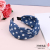 Sweet Retro Wide Brim Anti-Slip Hairpin Headband Polka Dot Pattern Women's Knotted Cross Fabric Versatile Headband