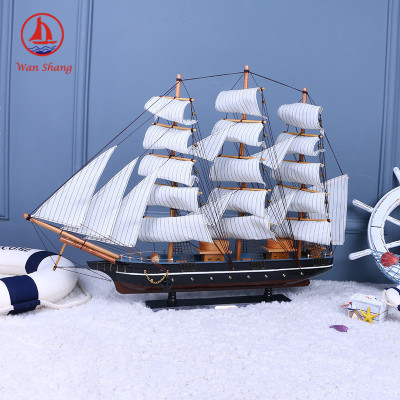 Mediterranean Style Wooden Sailboat Crafts Model Home Wooden Decoration Gift Wholesale