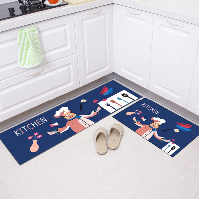 Kitchen Carpet Floor Mat Oil Absorbent Non-Slip Floor Mat Living Room Doormat One Piece Dropshipping Custom Flannel Printing