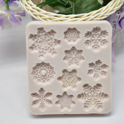 DIY Baking Model Snowflake 3D Silicone Mold Christmas Baking Molded Silicone Fondant Mould Cake Decoration