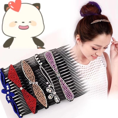 Hair Comb Insert Comb Hairpin Hair Ornaments Korean Rhinestone Headband Children's Top Clip Non-Slip Adult ALL-Match Female Hairpin Bangs Clip