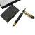 Creative Business Card Holder Set Customized Corporate Logo with Metal Roller Pen Gift Set for Business Card Case