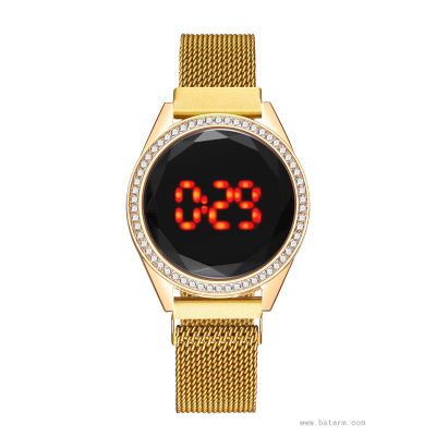 Best-Seller on Douyin Fashion Diamond Touch Screen LED Watch Simple round Student Sports Led Watch Trend