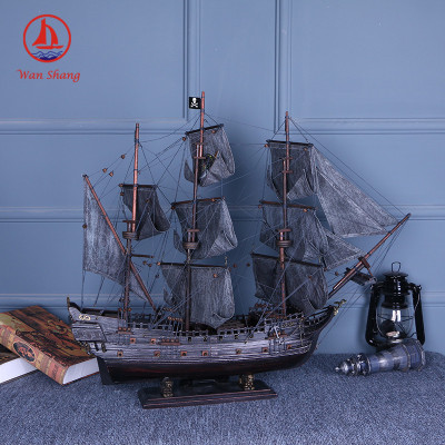 87cm Simulation Wooden Pirate Ship Model Mediterranean Style Crafts Decorations Sailboat Wholesale