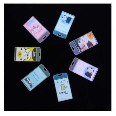 Pp Transparent ID Card Holder Student Card Cover Work ID Card Holder Vertical Name Tag Protective Cover Access Card Cover