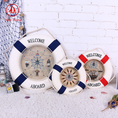 Life Buoy Decorations Wall Hanging Mediterranean Style Pieces 35cm Swimming Ring Office Living Room Wall Crafts