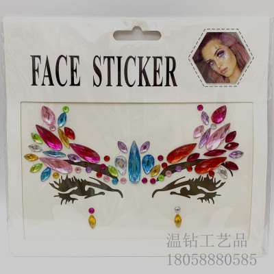 Party Festival Face Pasters Acrylic-Based Resin Face Stickers DIY Makeup Face Stickers Ghost Festival Face Diamond Sticker