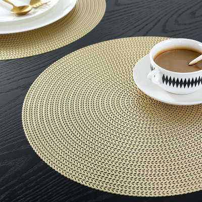 Household Coffee Table round Golden Placemat Modern Minimalist Plastic Western Placemat Teahouse Place Tea Set Insulation Mat