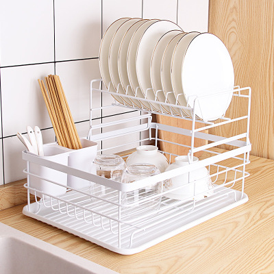 Currently Available Wholesale Japanese Iron Tableware Storage Dish Rack Multi-Functional Kitchen Shelf Mass Drain Dish Rack