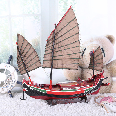 Chinese Famous Ship Green Eyebrow Sailing Simulation Model 53cm Crafts Home Marine Theme Ornaments Wholesale