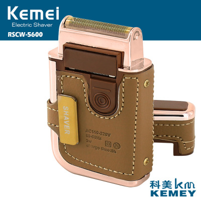 Cross-Border Kemei KM-5600 Gold Knife Reciprocating Shaver Running Rivers and Lakes Razor Portable with Mirror
