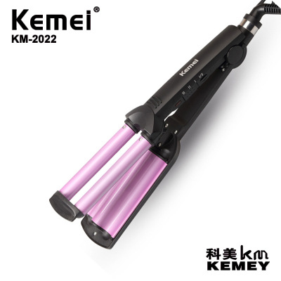 Kemei Straight Pin KM-2022 Egg Roll Three-Stick Short Hair Curler Ceramic Curler Electric Curler Authentic