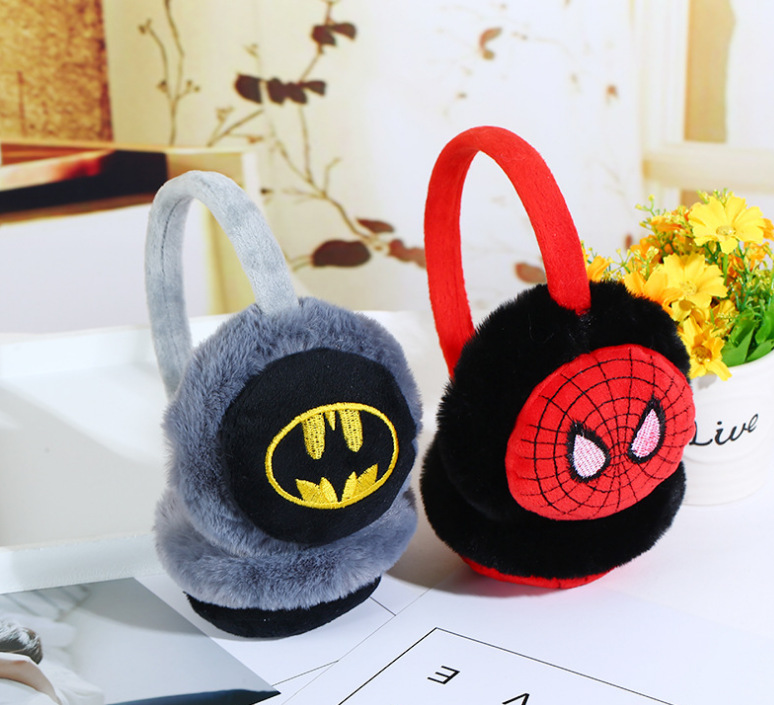 儿童耳罩冬季新款男女童蜘蛛侠耳暖耳捂卡通加厚毛护耳耳包小学生