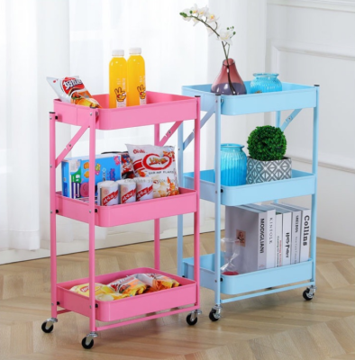 Folding Beauty Salon Stroller Floor Multi-Layer Kitchen Storage Rack Bedroom Baby Sundries Storage Rack