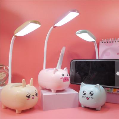 Table Lamp Eye Protection Learning Student Dormitory Bedroom Bedside Lamp USB Rechargeable LED Reading Cute Children Girl