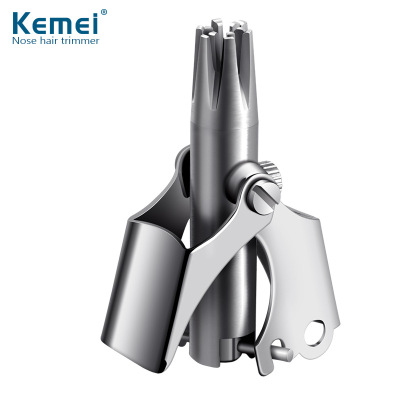 Cross-Border Kemei ES-108 Manual Washing Nose Hair Trimmer Wholesale Mechanical Nose Hair Trimmer Nose Hair Trimmer