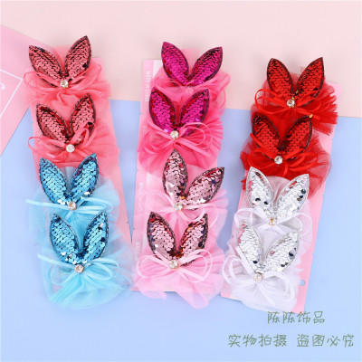 Cartoon Fox Ear Hair Accessories Student Children's Yarn Layered Barrettes Temperament Small Side Clip Hairpin