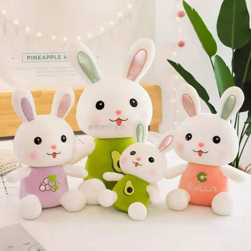 可爱小白兔毛绒玩具水果兔子公仔兔子抱枕玩偶流氓兔布娃娃