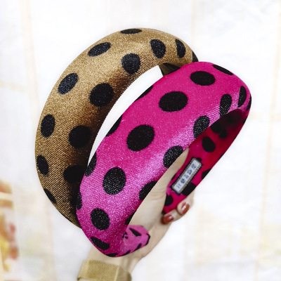 Factory Direct Sales Autumn and Winter Korean Style Polka Dot Wide Brim Solid Color Headband Hot Sale Face Wash Makeup Head Accessories Wholesale C568