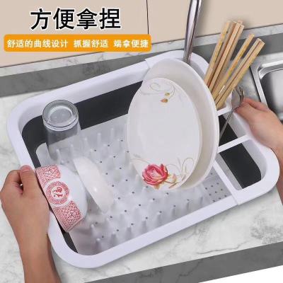 Factory Direct Sales Foldable Storage Plastic Bowl Drain Stand Kitchen Portable Retractable with Sink Drain Rack Storage