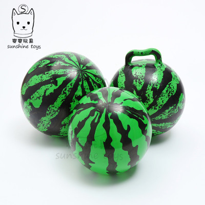 Factory Direct Sales 9-Inch Thickened PVC Watermelon Ball Kindergarten Children Inflatable Play Tool 22cm Handle Pat Ball Hot Sale