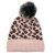 Adult Leopard Jacquard Detachable Fluffy Ball Cap Knitted Warm Plush Hat Leopard Pullover Hat Parent-Child