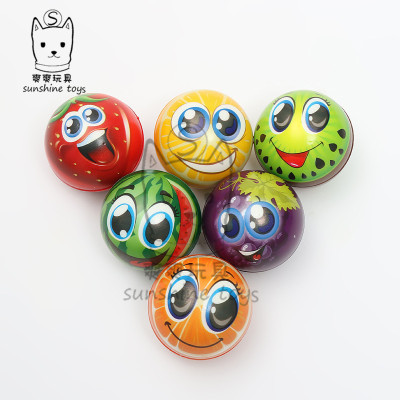 6.3cm New Fruit Expression Pu Ball Sponge Pressure Foaming Babies and Children's Toys Ball Factory Wholesale Solid