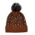 Adult Leopard Jacquard Detachable Fluffy Ball Cap Knitted Warm Plush Hat Leopard Pullover Hat Parent-Child