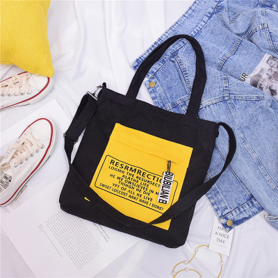 Factory Direct Sales 2020 nian New Student's Canvas Bag xie kua bao Casual Shoulder Backpack 2*2 Student Bag