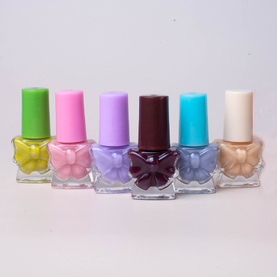 Water-Based Nail Polish Bow Bottle Peelable Environmental Protection Tearable Nail Polish Fruit Color Cover 55 Colors Optional