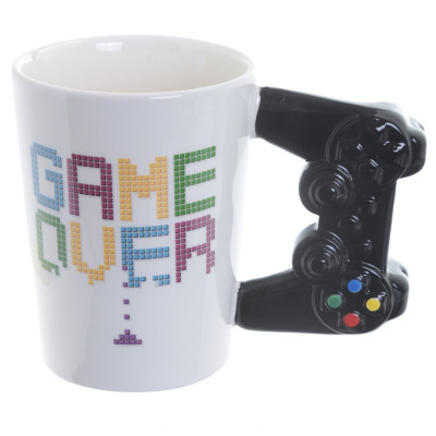 Retro Creative Game Shape Handle Ceramic Cup Game Overmug Game Machine Handle Mug Cup Water Cup