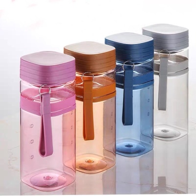 Minimalist Water Cup Drop-Resistant Anti-Leakage Student Sports Bottle with Tea Infuser with Scale Rope Holding Tumbler