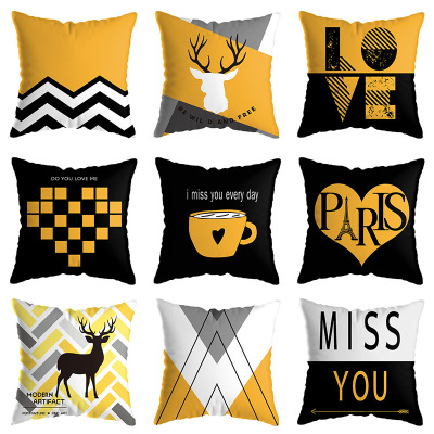 Currently Available Cross-Border Hot Sale Home Fabric Short Plush Pillow Covers Car and Sofa Cushion Cover bei europfine Pillow Wholesale