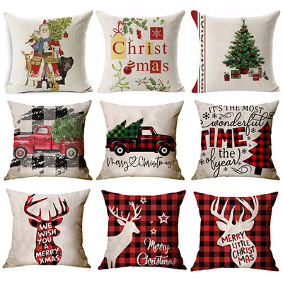 Factory Currently Available Wholesale Christmas Creative Pillowcase Cross-Border E-Commerce Hot Selling Amazon EBay Linen Pillowcase