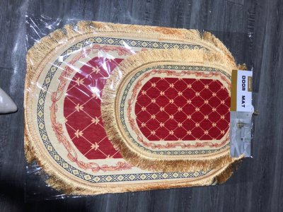 New Oval Printed Outer Ring Golden Flow Su 3D European Floor Mat Two-Piece Set Carpet Doormat