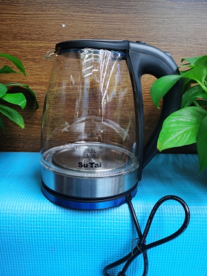 Stainless Steel Transparent Kettle Electric Kettle Household Automatic Power-off Glass Kettle Transparent 2L Kettle