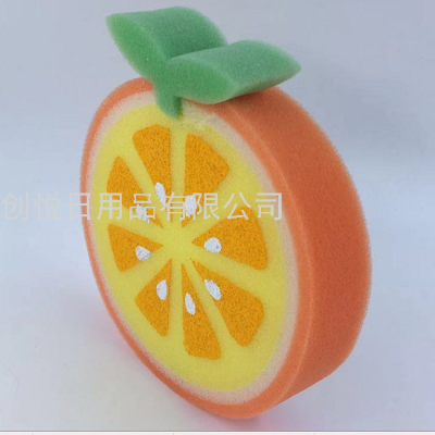 Printed Orange Orange Creative Fruit Bath Sponge Bath Bath Bath Washing Bowl Multi-Functional Sponge Cleaning Wipe