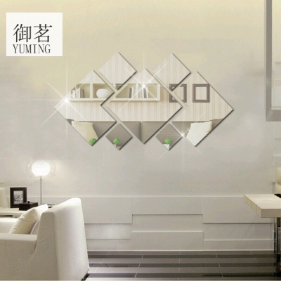 DIY Acrylic Diamond Shaped Mirror Home Decoration Wall Sticker Art Wall Sticker Mural Decal Mirror Sticker