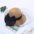 Straw Hat Women's Summer Black Mesh Face Cover Sun-Proof Sun Hat Hepburn Style Top Hat Casual Seaside Beach Sun Hat