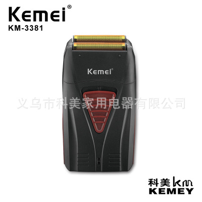 Cross-Border Factory Direct Sales Kemei Shaving Knife KM-3381 Rechargeable Electric Razor Head Washable