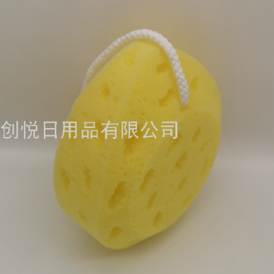 Water Drop Bath Spong Good Quality Simple Digging Hole with Lanyard Design Bath Cleaning Bath Sponge