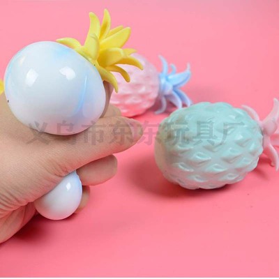 Factory Direct Sales Decompression Stress Relief Toy Slow Rebound Luminous Pineapple Flour Vent Ball Squeezing Toy Cotton Ball