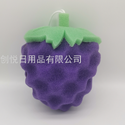 Three-Dimensional Grape Bath Spong Creative Fruit Cartoon Children's Bath Bath Cleaning Sponge Block Foaming Bath Sponge