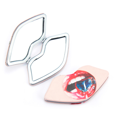 Metal Iron Frame Lip Shape Mirror Lipstick Pattern Mirror Customizable Pattern Patent Product